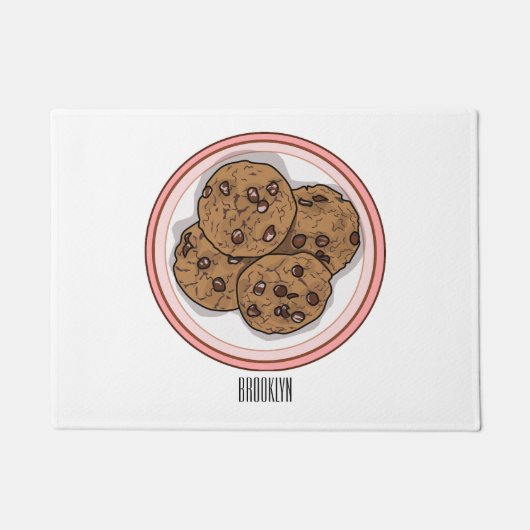 Abbildung eines Chocolate Chip Cookie Cartoon Fußmatte (Vorderseite)