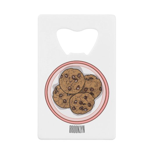 Abbildung eines Chocolate Chip Cookie Cartoon Geldbeutel Flaschenöffner (Vorderseite)