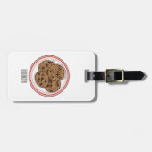 Abbildung eines Chocolate Chip Cookie Cartoon Gepäckanhänger (Vorderseite horizontal)