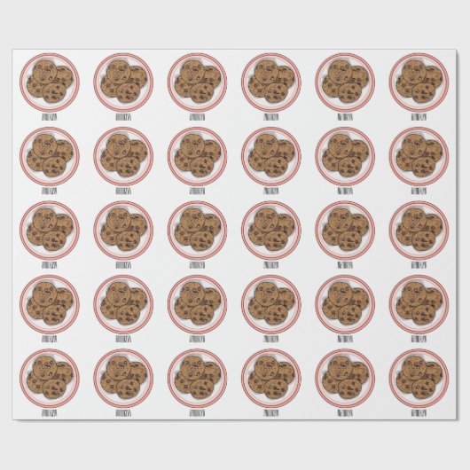 Abbildung eines Chocolate Chip Cookie Cartoon Geschenkpapier (Flach)