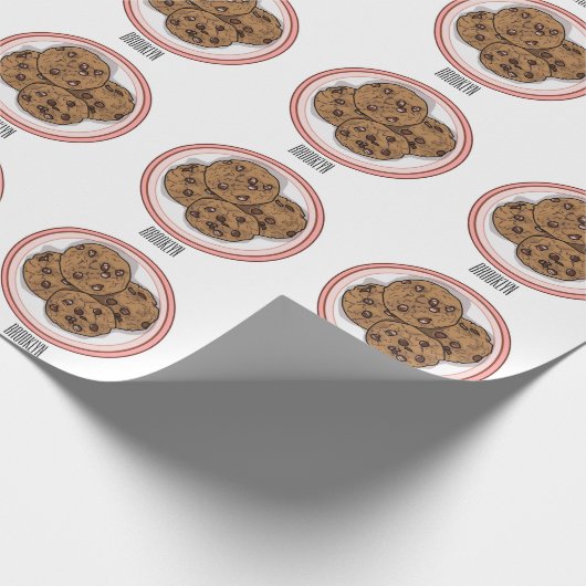 Abbildung eines Chocolate Chip Cookie Cartoon Geschenkpapier (Ecke)