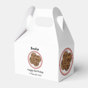 Abbildung eines Chocolate Chip Cookie Cartoon Geschenkschachtel