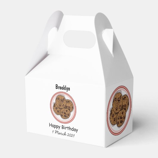 Abbildung eines Chocolate Chip Cookie Cartoon Geschenkschachtel (Vorderseite)