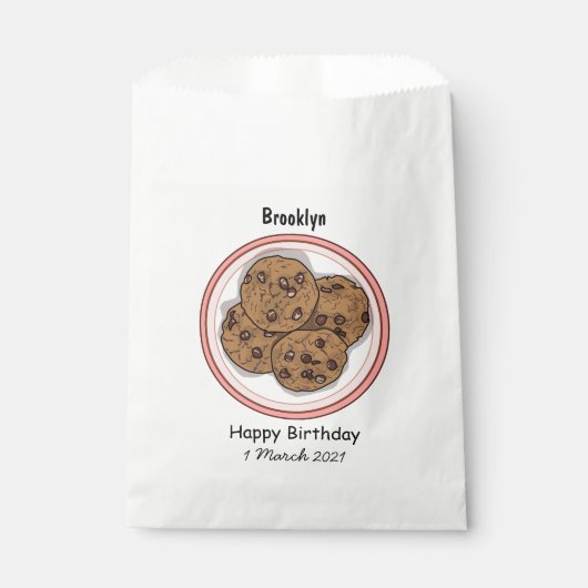 Abbildung eines Chocolate Chip Cookie Cartoon Geschenktütchen (Vorderseite)