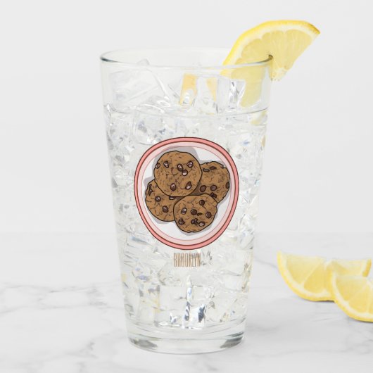 Abbildung eines Chocolate Chip Cookie Cartoon Glas (Rückseite Ice)