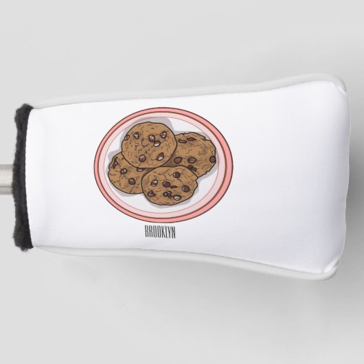 Abbildung eines Chocolate Chip Cookie Cartoon Golf Headcover (Vorderseite)
