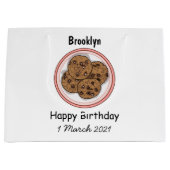 Abbildung eines Chocolate Chip Cookie Cartoon Große Geschenktüte (Vorderseite)