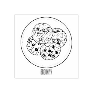 Abbildung eines Chocolate Chip Cookie Cartoon Gummistempel