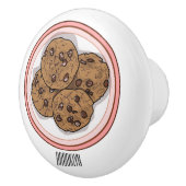 Abbildung eines Chocolate Chip Cookie Cartoon Keramikknauf (Rechts)