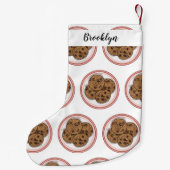 Abbildung eines Chocolate Chip Cookie Cartoon Kleiner Weihnachtsstrumpf (Rückseite)