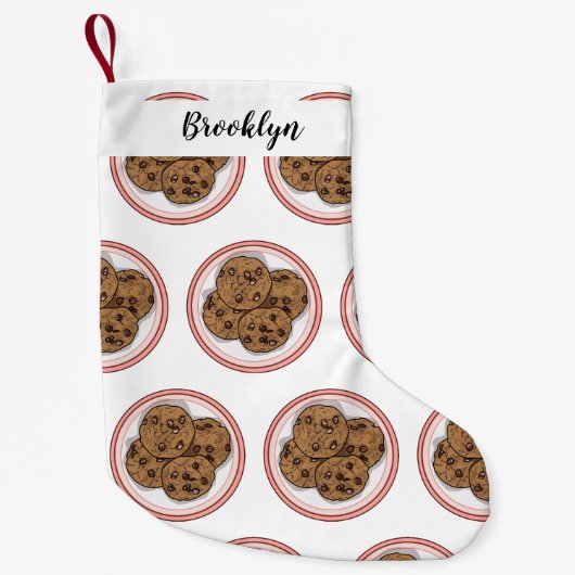 Abbildung eines Chocolate Chip Cookie Cartoon Kleiner Weihnachtsstrumpf (Vorderseite)