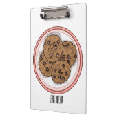 Abbildung eines Chocolate Chip Cookie Cartoon Klemmbrett (Links)