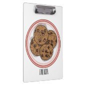 Abbildung eines Chocolate Chip Cookie Cartoon Klemmbrett (Rechts)