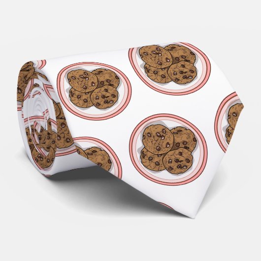 Abbildung eines Chocolate Chip Cookie Cartoon Krawatte (Gerollt)