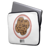 Abbildung eines Chocolate Chip Cookie Cartoon Laptopschutzhülle (Vorderseite Links)