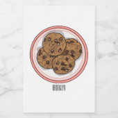 Abbildung eines Chocolate Chip Cookie Cartoon Lebensmitteletikett (Einzelnes Label)