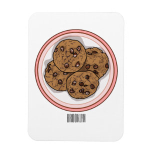 Abbildung eines Chocolate Chip Cookie Cartoon Magnet