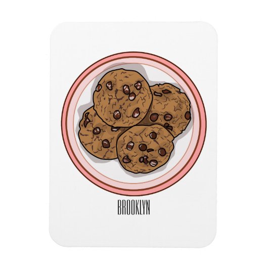 Abbildung eines Chocolate Chip Cookie Cartoon Magnet (Vertikal)