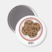 Abbildung eines Chocolate Chip Cookie Cartoon Magnet (Vorderseite/Rückseite)
