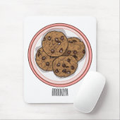 Abbildung eines Chocolate Chip Cookie Cartoon Mousepad (Mit Mouse)