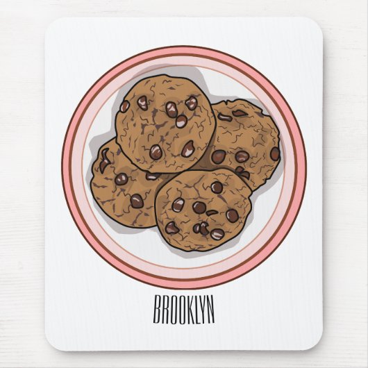 Abbildung eines Chocolate Chip Cookie Cartoon Mousepad (Vorne)