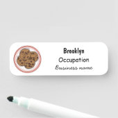 Abbildung eines Chocolate Chip Cookie Cartoon Namensschild (Beispiel)