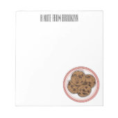 Abbildung eines Chocolate Chip Cookie Cartoon Notizblock (Vorderseite)
