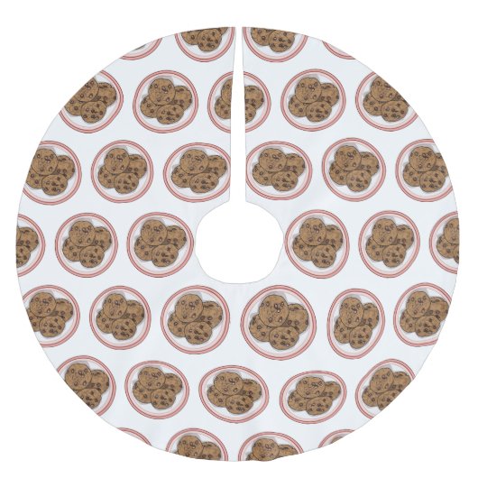 Abbildung eines Chocolate Chip Cookie Cartoon Polyester Weihnachtsbaumdecke (Vorderseite)