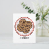 Abbildung eines Chocolate Chip Cookie Cartoon Postkarte (Stehend Vorderseite)