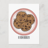 Abbildung eines Chocolate Chip Cookie Cartoon Postkarte (Vorderseite)