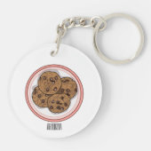 Abbildung eines Chocolate Chip Cookie Cartoon Schlüsselanhänger (Rückseite)