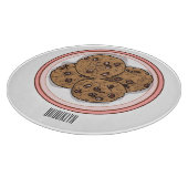 Abbildung eines Chocolate Chip Cookie Cartoon Schneidebrett (Ecke)