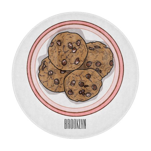 Abbildung eines Chocolate Chip Cookie Cartoon Schneidebrett (Vorderseite)