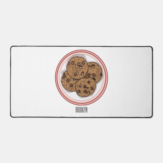 Abbildung eines Chocolate Chip Cookie Cartoon Schreibtischunterlage (Vorderseite)