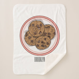 Abbildung eines Chocolate Chip Cookie Cartoon Sherpadecke
