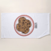 Abbildung eines Chocolate Chip Cookie Cartoon Strandtuch (Vorderseite)