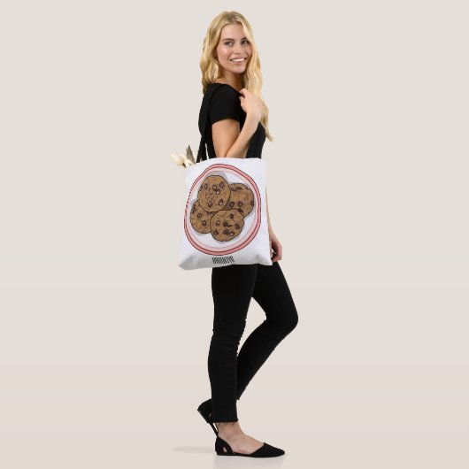Abbildung eines Chocolate Chip Cookie Cartoon Tasche (Am Model)