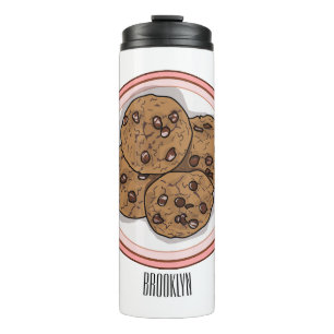 Abbildung eines Chocolate Chip Cookie Cartoon Thermosbecher