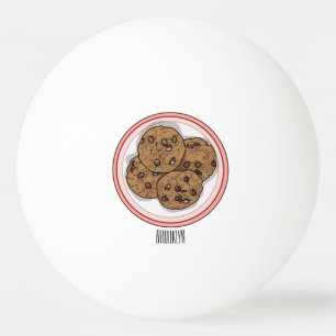 Abbildung eines Chocolate Chip Cookie Cartoon Tischtennisball