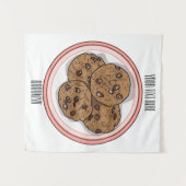 Abbildung eines Chocolate Chip Cookie Cartoon Wandteppich (Vorderseite (Horizontal))