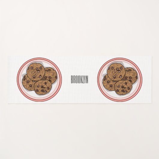 Abbildung eines Chocolate Chip Cookie Cartoon Yogamatte (Vorderseite (Horizontal))