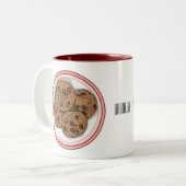 Abbildung eines Chocolate Chip Cookie Cartoon Zweifarbige Tasse (Vorderseite Links)