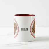 Abbildung eines Chocolate Chip Cookie Cartoon Zweifarbige Tasse (Mittel)