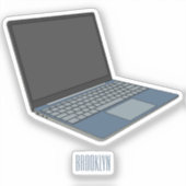 Abbildung eines Laptop-Cartoon Aufkleber (Vorderseite)