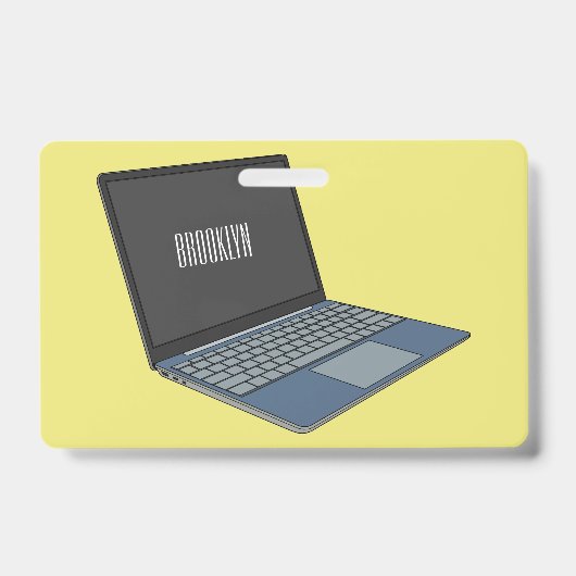 Abbildung eines Laptop-Cartoon Ausweis (Vorderseite)