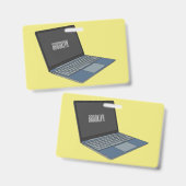 Abbildung eines Laptop-Cartoon Ausweis (Vorder- & Rückseite)