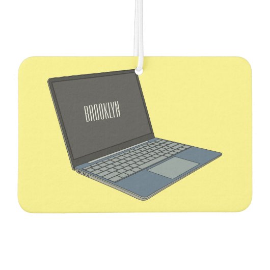 Abbildung eines Laptop-Cartoon Autolufterfrischer (Vorderseite)