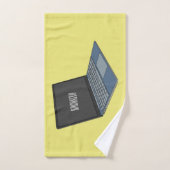 Abbildung eines Laptop-Cartoon Badhandtuch Set (Handtuch)
