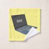 Abbildung eines Laptop-Cartoon Badhandtuch Set (Waschlappen)