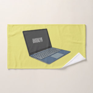 Abbildung eines Laptop-Cartoon Badhandtuch Set